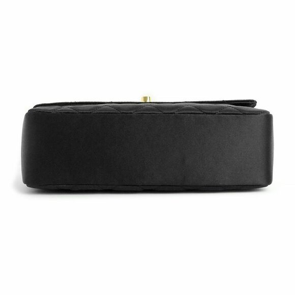 Chanel Satin Matelasse Single Chain Shoulder Bag Crossbody Black - Picture 6 of 11